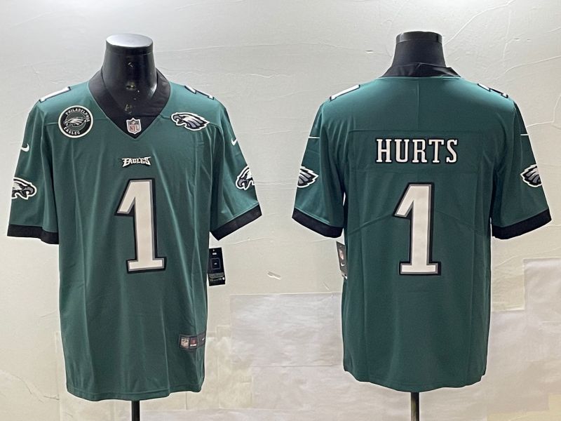 Men Philadelphia Eagles #1 Hurts Green 2025 Nike Vapor Limited NFL Jersey style 5->philadelphia eagles->NFL Jersey